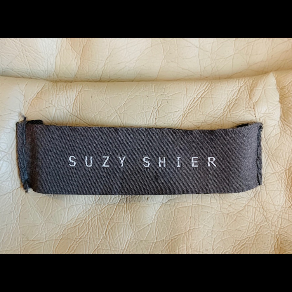 SUZY SHIER 🤩 LEATHER JACKET XS-S ZIPPER CUTE - Picture 2 of 8